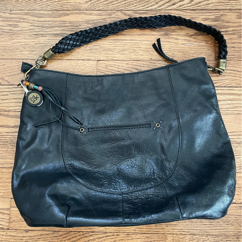 The Sak black leather slouchy bag